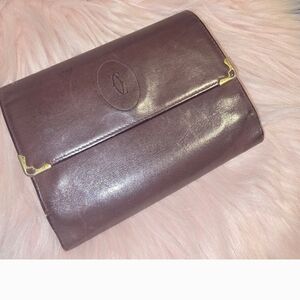Vintage Cartier Wallet Leather Bordeaux